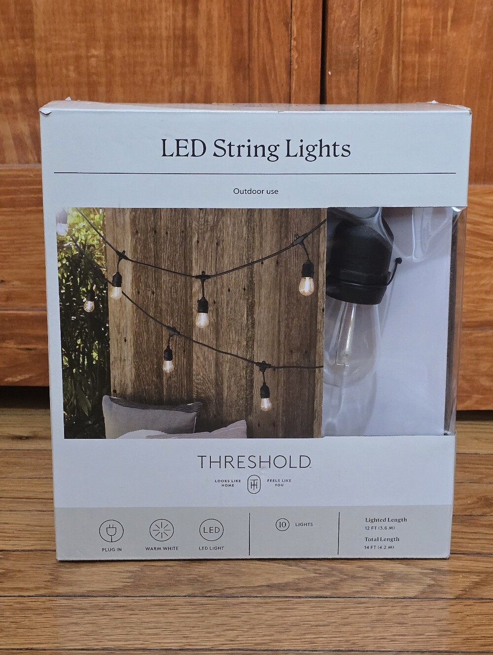 Threshold 10ct LED Non-Drop Outdoor Café String Lights
